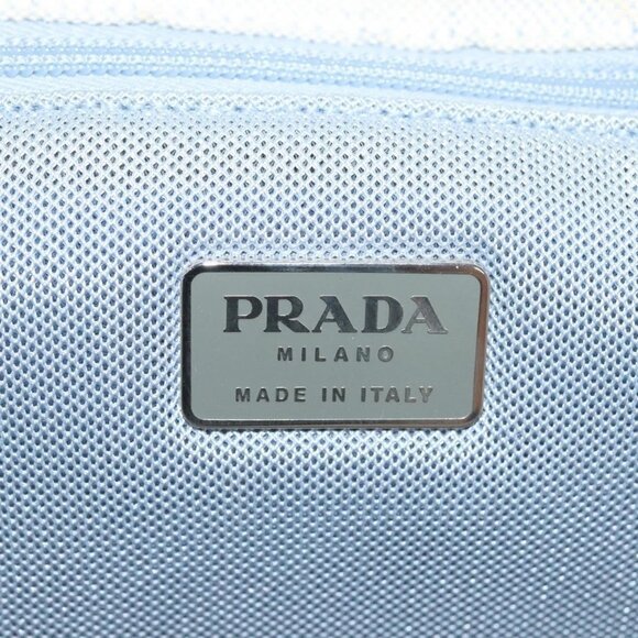PRADA Tote Bag Canvas Beige Silver Auth 133386 - Picture 12 of 16